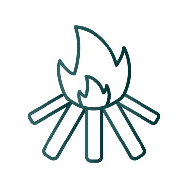 Şenlik Ateşi Çizgisi Gradyan Vektör Simgesi Tasarımı