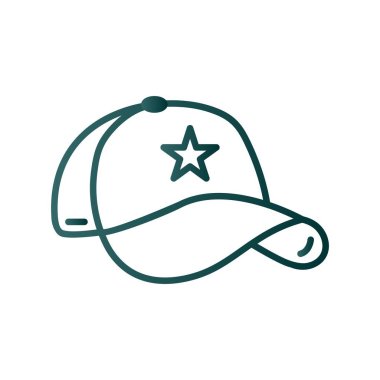 Cap Satırı Gradyan Vektör Simgesi Tasarımı