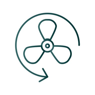 Fan Satırı Gradyan Vektör Simgesi Tasarımı