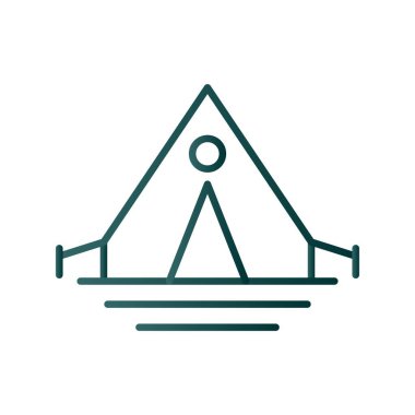 Kamp Hattı Gradyan Vektör Simgesi Tasarımı