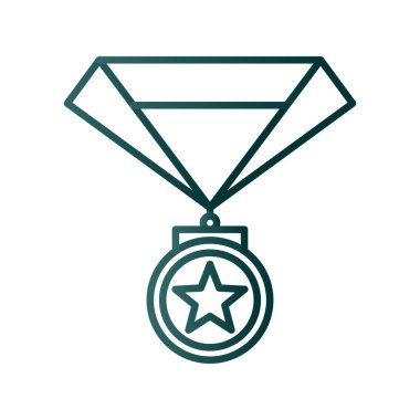 Madalya Satırı Gradyan Vektör Simgesi Tasarımı