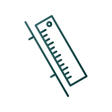 Cetvel Satırı Gradyan Vektör Simgesi Tasarımı