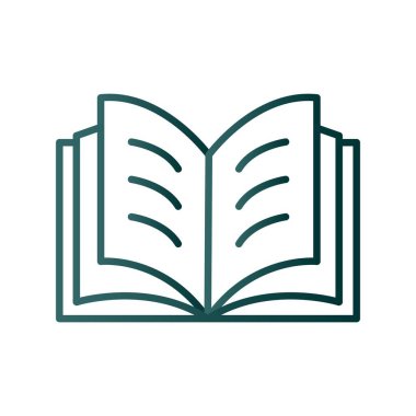 Kitap Satırı Gradyan Vektör Simgesi Tasarımı