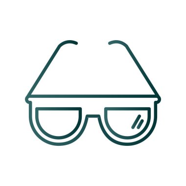 Gözlük Çizgisi Gradyan Vektör Simgesi Tasarımı