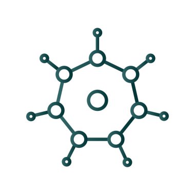 Moleküler Satır Gradyan Vektör Simgesi Tasarımı