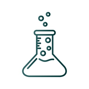 Kimyasal Beaker Hattı Gradyan Vektör Simgesi Tasarımı