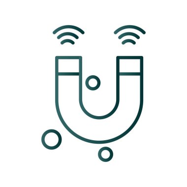 Mıknatıs Çizgisi Gradyan Vektör Simgesi Tasarımı