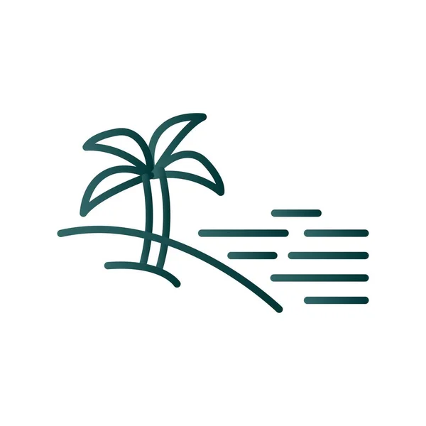 Beach Line Gradient Vector Icon Desig — Stockový vektor