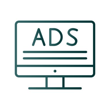 ADS Çizgisi Gradyan Vektör Simgesi Tasarımı