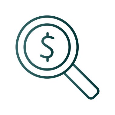 Dolar Çizgisi Gradyan Vektör Simgesi Tasarımı