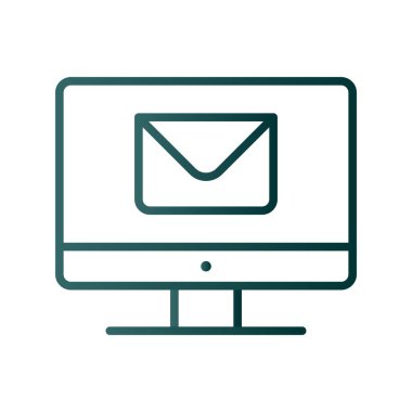 Zarf Satırı Gradyan Vektör Simgesi Tasarımı