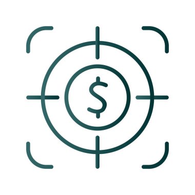 Odaklanma Satırı Gradyan Vektör Simgesi Tasarımı