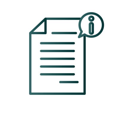 Belge Satırı Gradyan Vektör Simgesi Tasarımı