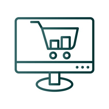 Alışveriş Hattı Gradyan Vektör Simgesi Tasarımı