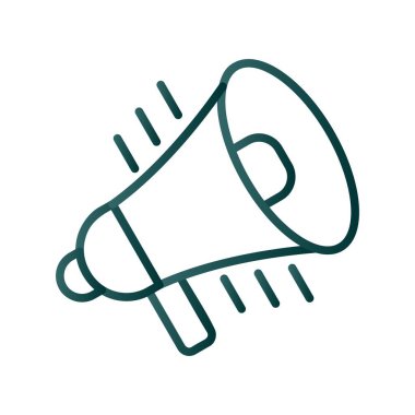 Megafon Satırı Gradyan Vektör Simgesi Tasarımı