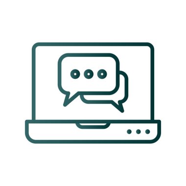 Chatbot Satırı Gradyan Vektör Simgesi Tasarımı