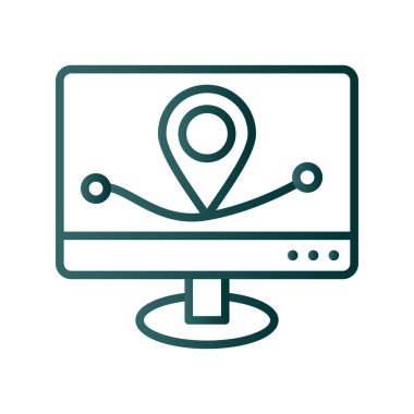 Uzaklık Çizgisi Gradyan Vektör Simgesi Tasarımı