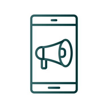 Duyuru Satırı Gradyan Vektör Simgesi Tasarımı