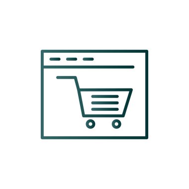 Çevrimiçi İndirim Hattı Gradyan Vektör Simgesi Tasarımı