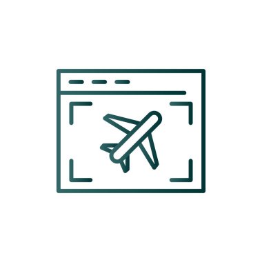 Çevrimiçi Vist Bilet Satırı Gradyan Vektör Simgesi Tasarımı