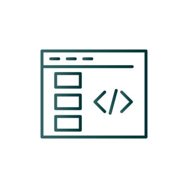 Web Sitesi Satırı Gradyan Vektör Simgesi Tasarımı