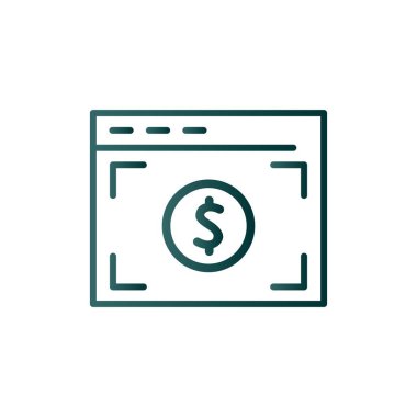 Dolar Çizgisi Gradyan Vektör Simgesi Tasarımı