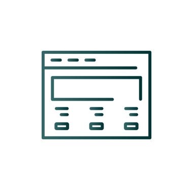 Web Sitesi Satırı Gradyan Vektör Simgesi Tasarımı