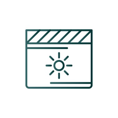 Video Parlaklık Çizgisi Gradyan Vektör Simgesi Tasarımı