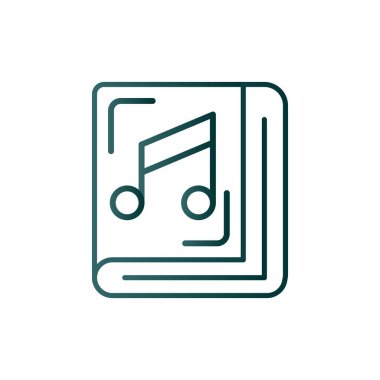 Müzik Kitabı Çizgisi Gradyan Vektör Simgesi Tasarımı