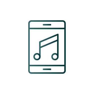 Müzik Satırı Gradyan Vektör Simgesi Tasarımı