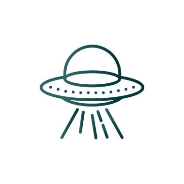 Ufo Satırı Gradyan Vektör Simgesi Tasarımı
