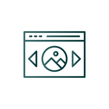 Resim Satırı Gradyan Vektör Simgesi Tasarımı