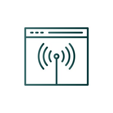 Web Ağı Çizgisi Gradyan Vektör Simgesi Tasarımı