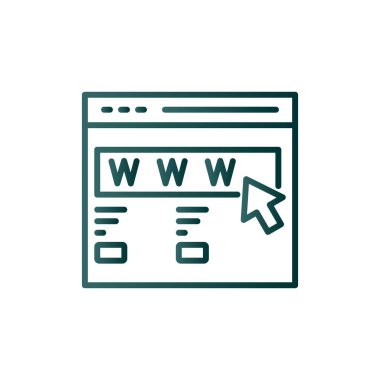 Web Sitesi Satırı Gradyan Vektör Simgesi Tasarımı