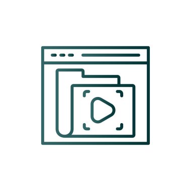 Çevrimiçi Öğrenme Satırı Gradyan Vektör Simgesi Tasarımı