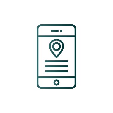 Konum Çizgisi Gradyan Vektör Simgesi Tasarımı