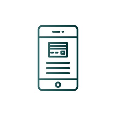 Kredi Kartı Çizgisi Gradyan Vektör Simgesi Tasarımı