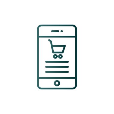 Trolly Çizgisi Gradyan Vektör Simgesi Tasarımı