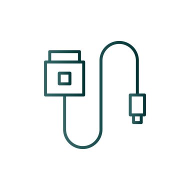 Veri Kablosu Çizgisi Gradyan Vektör Simgesi Tasarımı