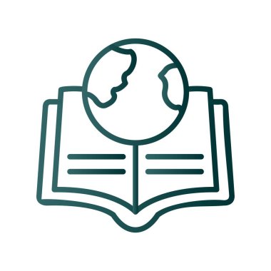 Kitap Satırı Gradyan Vektör Simgesi Tasarımı