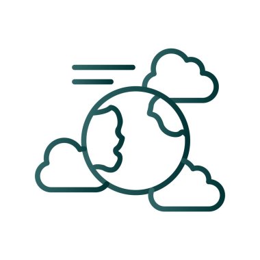 Bulut Satırı Gradyan Vektör Simgesi Tasarımı