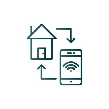 Smarthome Satırı Gradyan Vektör Simgesi Tasarımı