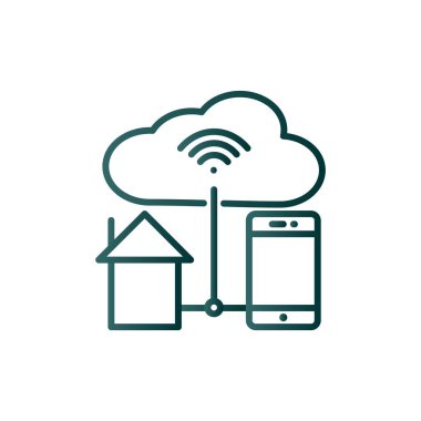 Bulut Satırı Gradyan Vektör Simgesi Tasarımı