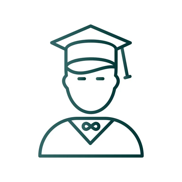 Αρσενικό Student Line Gradient Vector Icon Desig — Διανυσματικό Αρχείο