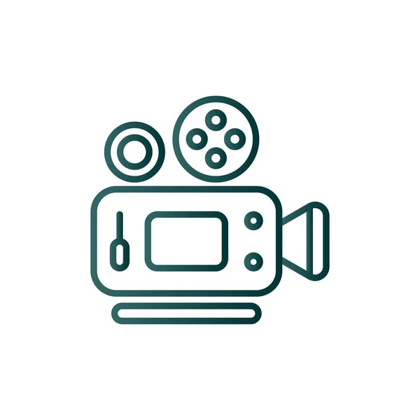 Videokamera Line Gradient Vector Icon Desig — Stockvektor