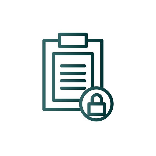 Lock Line Gradient Vector Icon Desig