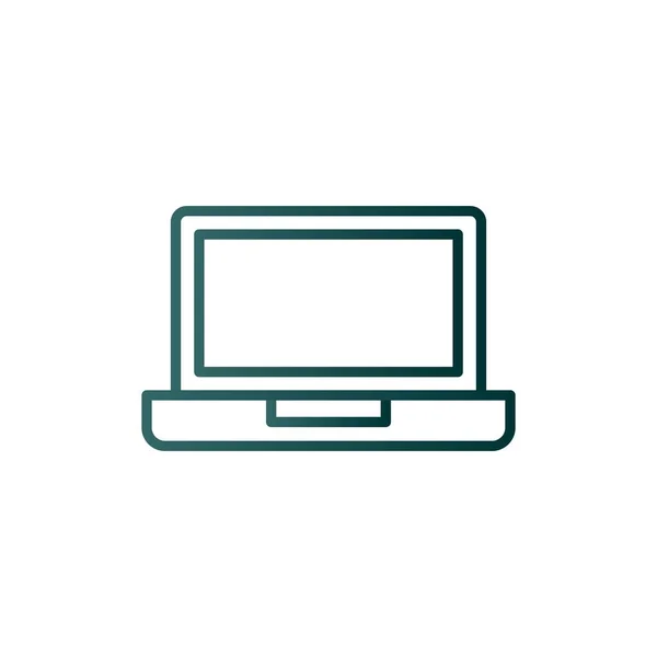 Laptop Line Gradient Vector Icon Desig — Stockvektor