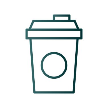 Kahve Çizgisi Gradyan Vektör Simgesi Tasarımı