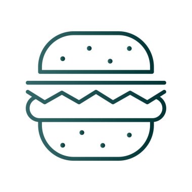 Burger Çizgisi Gradyan Vektör Simgesi Tasarımı