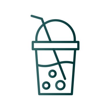Soda Çizgisi Gradyan Vektör Simgesi Tasarımı